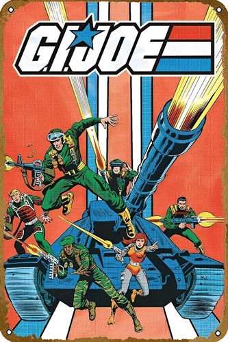 Vintage Collectible Tins - Gi Joe – โปสเตอร์รถถัง ของสะสมสไตล์วินเทจย้อนยุค ป้ายโลหะตกแต่งผนัง