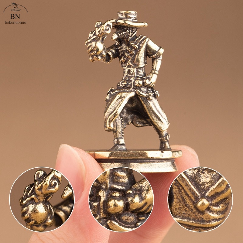 Vintage And Collectible Toys - รูปปั้นคาวบอยเต้นรำทำจากทองเหลืองแท้ ของสะสมงานฝีมือ ของตกแต่งโต๊ะทำงาน ของเล่นสะสม