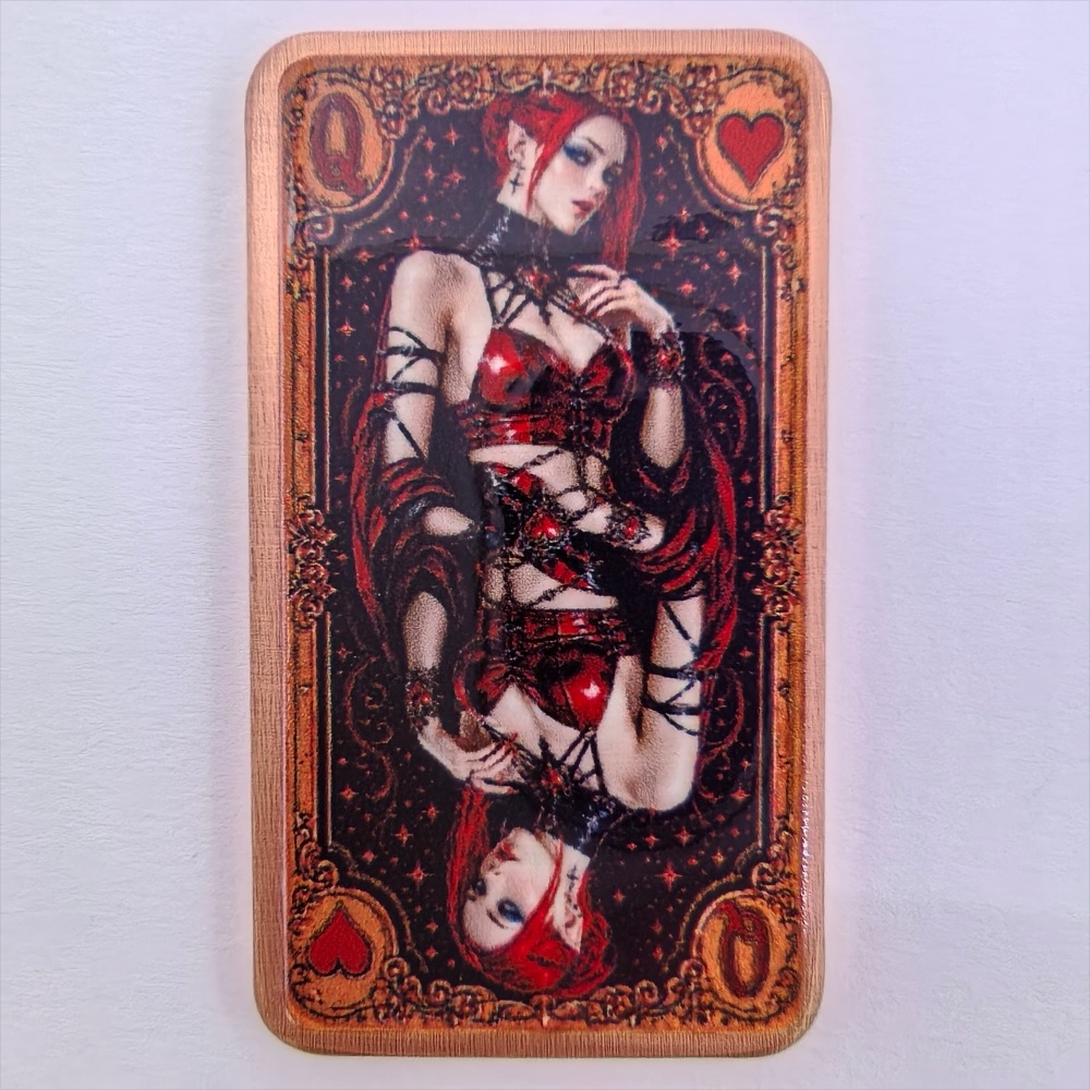 Vintage Collectible Playing Cards - แท่งทองแดงบริสุทธิ์ 1 ออนซ์ .999 ลายไพ่โป๊กเกอร์ ราชินีหัวใจ