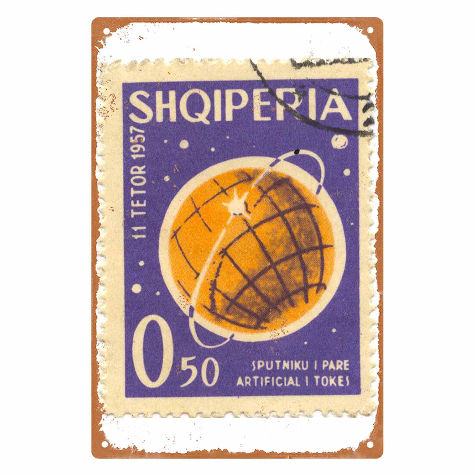 Collectible Vintage Postage Stamps - แสตมป์ 2 มิติ แบบแบน 1 ชิ้น