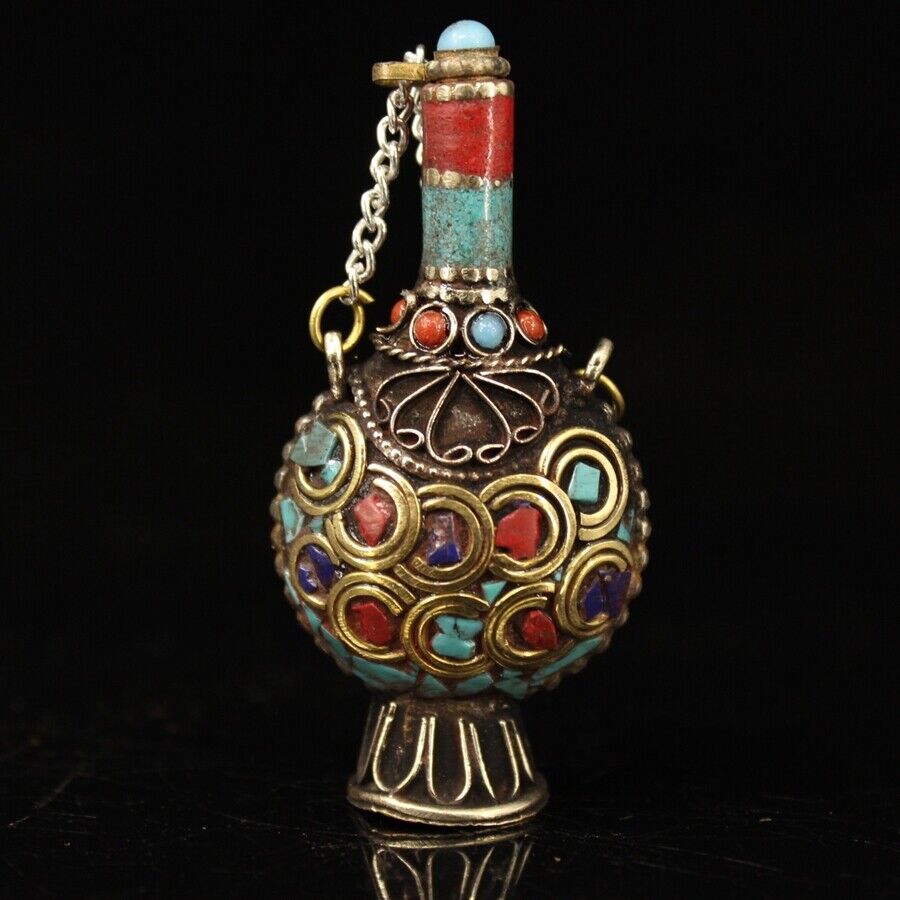 Vintage Collectible Bottles - คอลเลกชัน อัญมณีฝังทองเหลืองจีน ทําขวดนัตถุ์ Vintage ArtWork