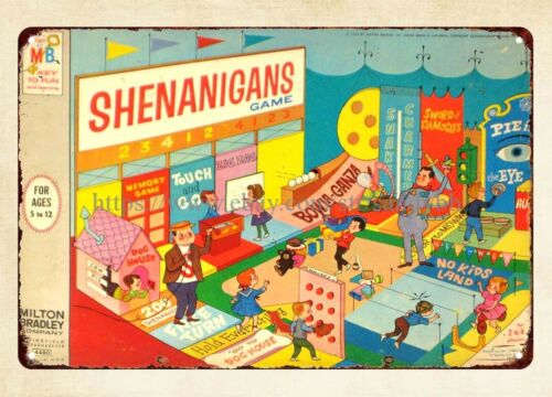 Vintage And Collectible Stores - ป้ายโลหะเกมกระดานเชนาไกแนนส์ 1964 ของสะสมวินเทจสำหรับตกแต่งบ้าน