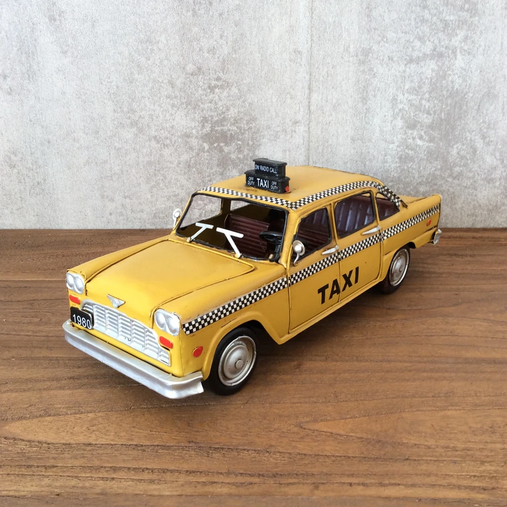 Vintage Collectible Tins - คลาสสิกอเมริกันแท็กซี่รุ่น Oldcar Vintage Ironwork ดีบุก Retro