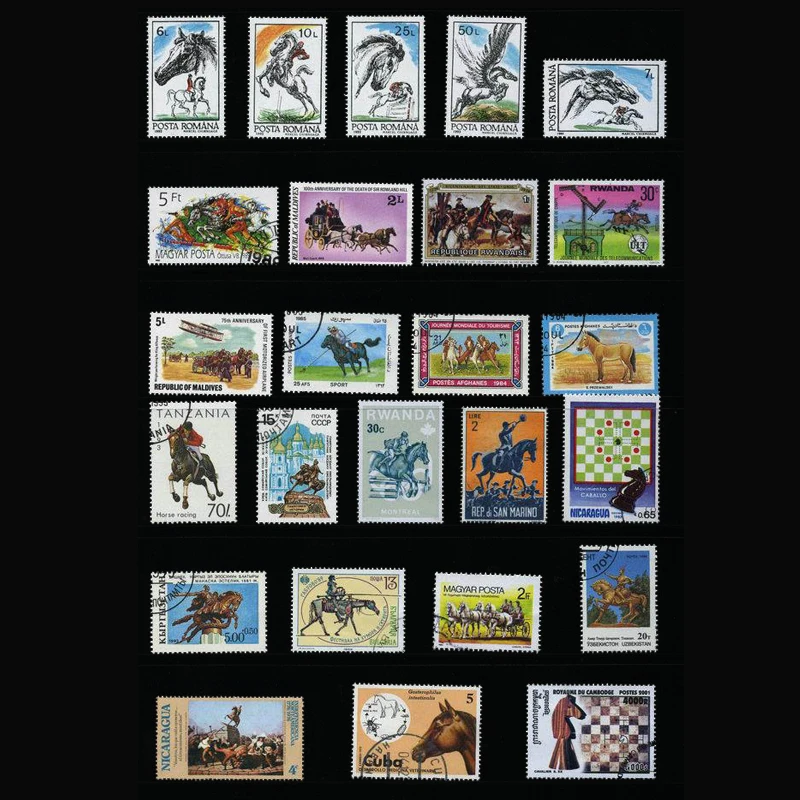 แสตมป์ 50 ม้าที่แตกต่างกัน แสต - Collectible Vintage Postage Stamps บทวิจารณ์และราคา