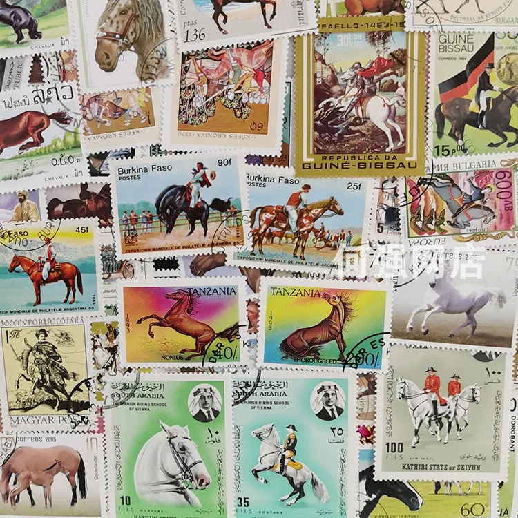 100 ม้าแสตมป์ไม่ซ้ําจริงใช้คอล - Collectible Vintage Postage Stamps บทวิจารณ์และราคา