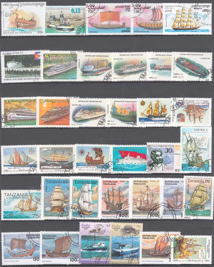 แสตมป์พิเศษ 100 แสตมป์เรือและเ - Collectible Vintage Postage Stamps บทวิจารณ์และราคา