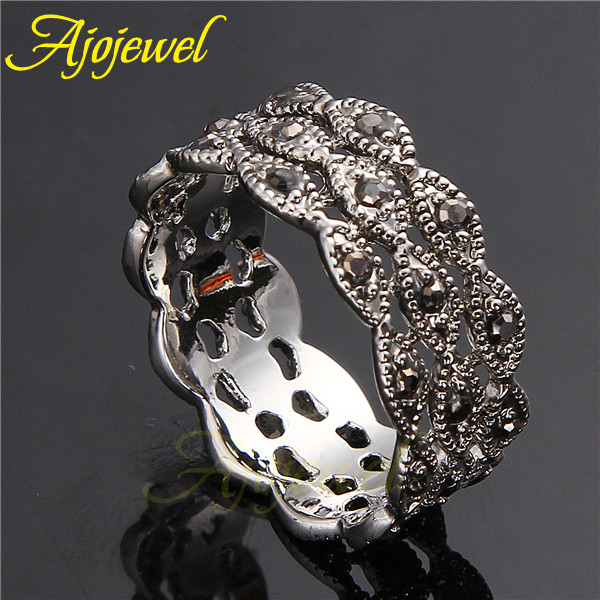 Ajojewel แหวนพลอยเทียม3ชั้นสีด - Vintage Collectible Items บทวิจารณ์และราคา