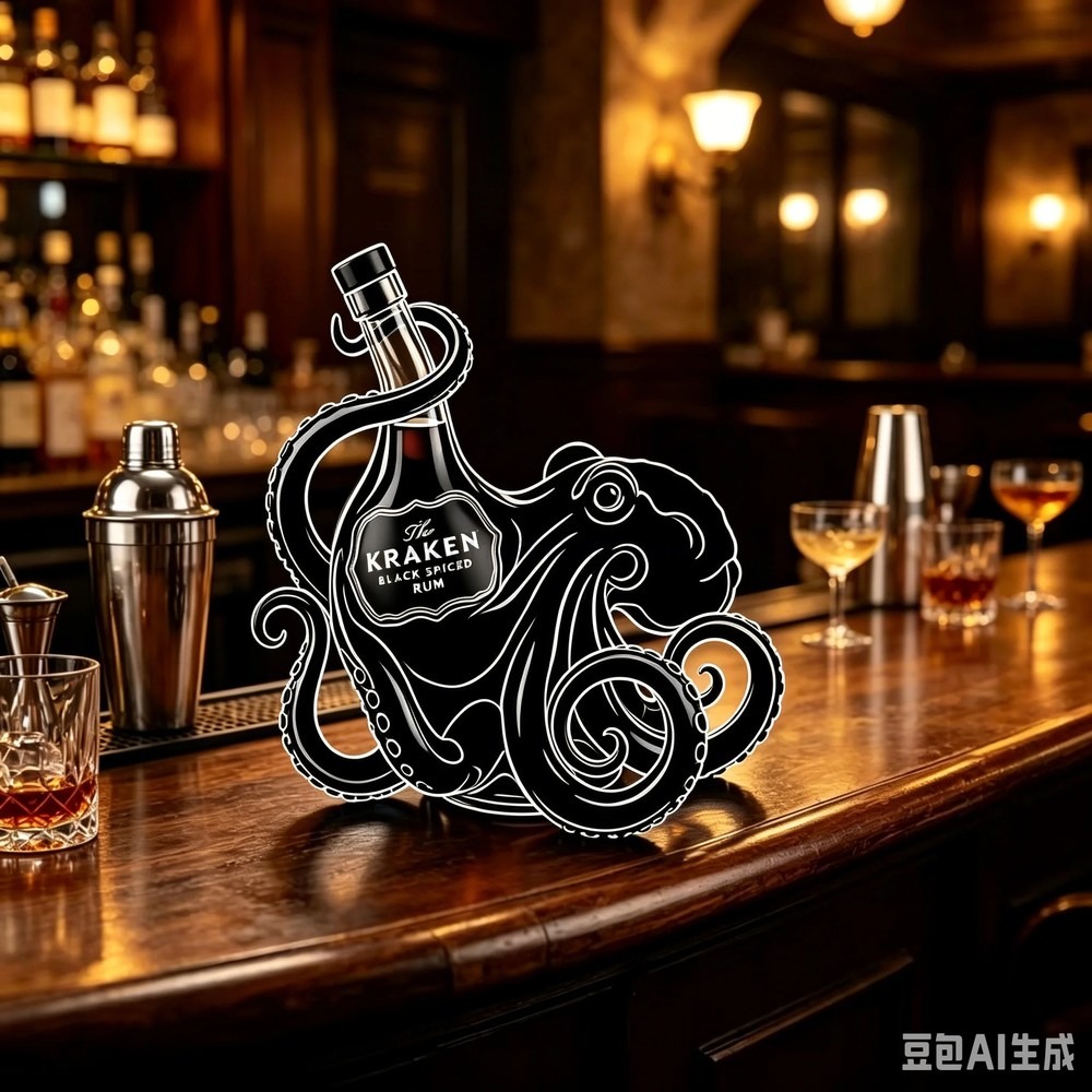 ภาพพิมพ์ขวดรัมลายปลาหมึกโครเกน - Vintage Collectible Bottles บทวิจารณ์และราคา