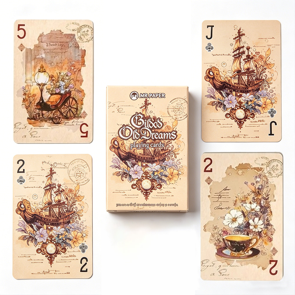 55 ชิ้น ไพ่ลายวินเทจสวยงาม (57 - Vintage Collectible Playing Cards บทวิจารณ์และราคา