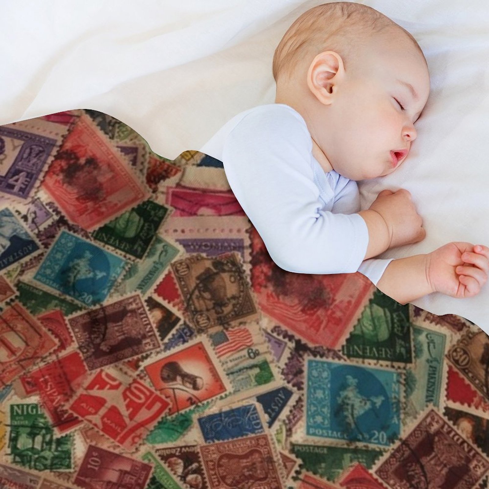 ผ้าห่มลายแสตมป์วินเทจ ผ้าห่มนุ - Collectible Vintage Postage Stamps บทวิจารณ์และราคา